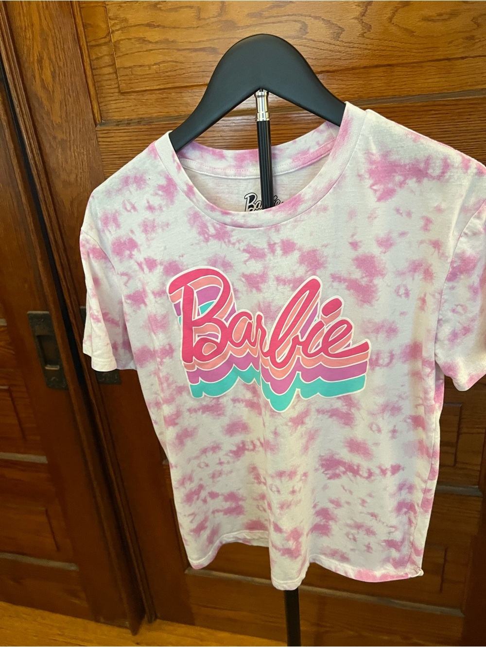Barbie Pink & Aqua Tie-Dye Graphic Tee